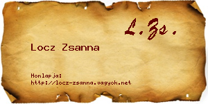 Locz Zsanna névjegykártya